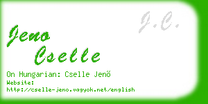 jeno cselle business card